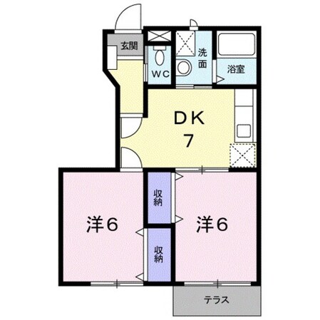 ラポール中川原Ｃの物件間取画像